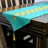 Teal Table Runner with Tatreez by Hand from Women in Palestine