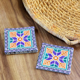 Colorful Coasters with Palestinian Tatreez | Hand Stitched Embroidery on Set of 4