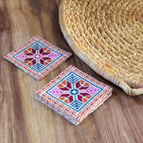 Colorful Coasters with Palestinian Tatreez | Hand Stitched Embroidery on Set of 4