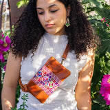 Leather with Hand Crafted Palestinian Tatreez | 3 in 1 Travel Fanny Pack - Clutch