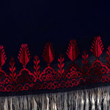 Red on Black Shawl with Palestinian Tatreez | Hand Embroidered in Palestine