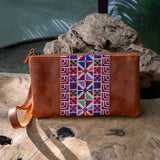 Leather with Hand Crafted Palestinian Tatreez | 3 in 1 Travel Fanny Pack - Clutch