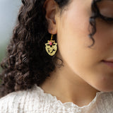 Gaza Strawberry Calligraphy Earrings | Handmade Jewelry from Palestine