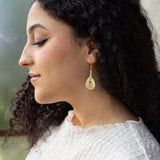 Oud Instrument Shaped Earrings in Brass | Handmade Jewelry from Palestine