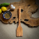 Curved Wooden Kitchen Spatula | Olive Wood Hand Carved from Bethlehem