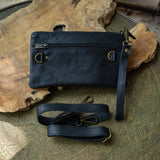 Leather with Hand Crafted Palestinian Tatreez | 3 in 1 Travel Fanny Pack - Clutch