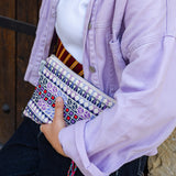 Traditional Tatreez on Large Pouch | Hand Made Palestinian Embroidery