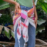 Traditional Keffiyeh from Palestinian Factory Multi Color on Light Fabric