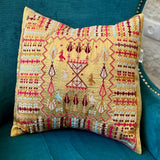 Antique Collection: Elegant Palestinian Olive Oil Green Colored Cushion Cover