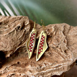 Tatreez Stitched in Palestine Map Brass Earring | Handmade Jewelry from Palestine