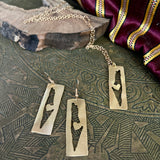 I Heart Palestine Map Shaped Brass Earring and Necklace Gift Set | Handmade Jewelry from Palestine