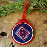 Set of 3 Surprise Palestinian Tatreez Ornaments | Hand Stitched Christmas Tree Decoration