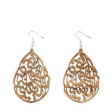 Olive Wood Earrings with Arabic Calligraphy Engraved | Handmade from Bethlehem