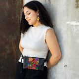 Leather with Hand Crafted Palestinian Tatreez | 3 in 1 Travel Fanny Pack - Clutch