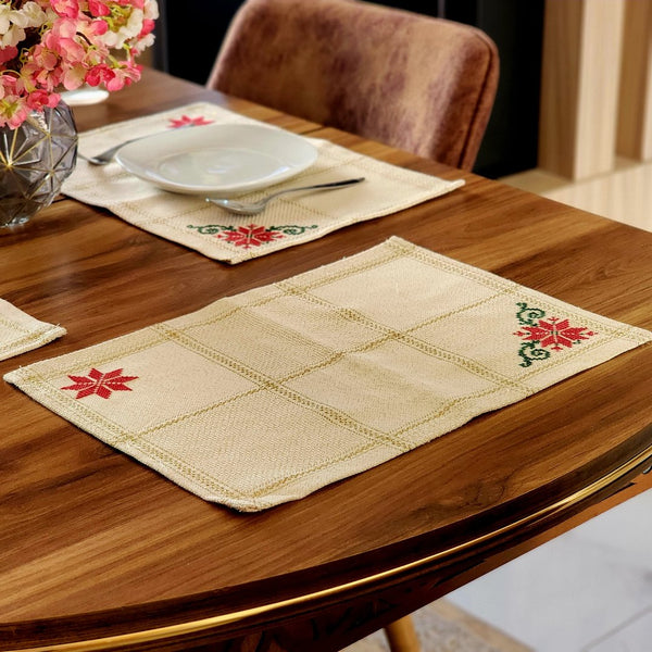 Set of 2 Christmas Place Mats | Unique Christmas Decor from Palestine Handmade Palestine EU