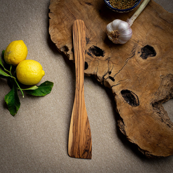 Olive Wood Flat Spatula | Hand Carved from Bethlehem
