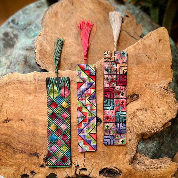 Gifts from Palestine Tatreez Bookmark | Traditionally Handcrafted Embroidery by Women Handmade Palestine EU