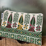 Traditional Tatreez on Large Pouch | Hand Made Palestinian Embroidery
