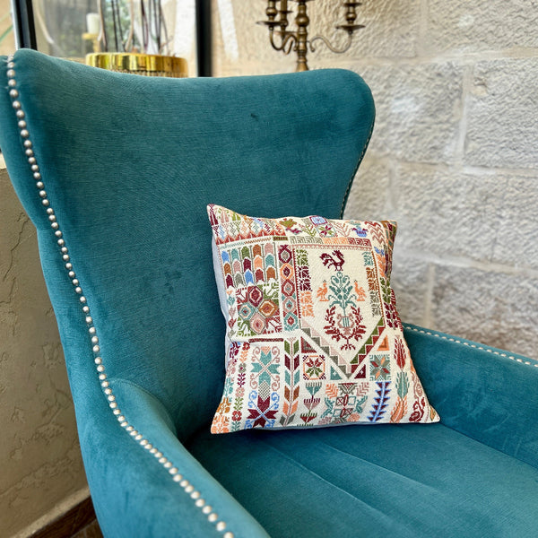 Sampler of Palestinian Tatreez Stitches from Different Cities | Cushion Cover from Palestine Handmade Palestine EU