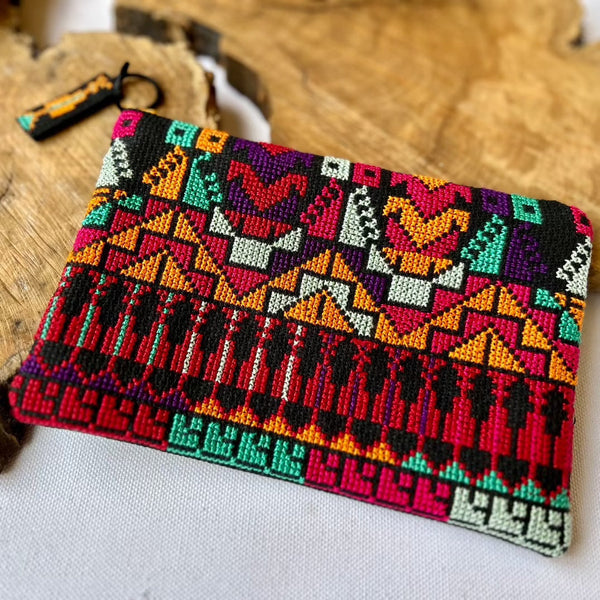 Palestinian Embroidered Accessory or Make Up Pouch | Handcrafted Tatreez Gift from Palestine Handmade Palestine EU