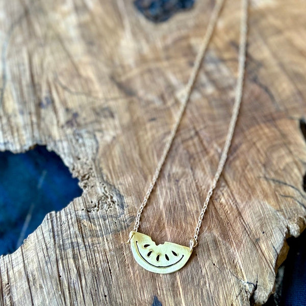 Palestinian Watermelon Necklace Handcrafted by Women Artisans | Handmade Jewelry from Palestine