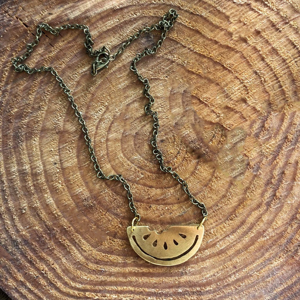 Brass Jewelry - Palestinian Watermelon Necklace Handmade Palestine EU
